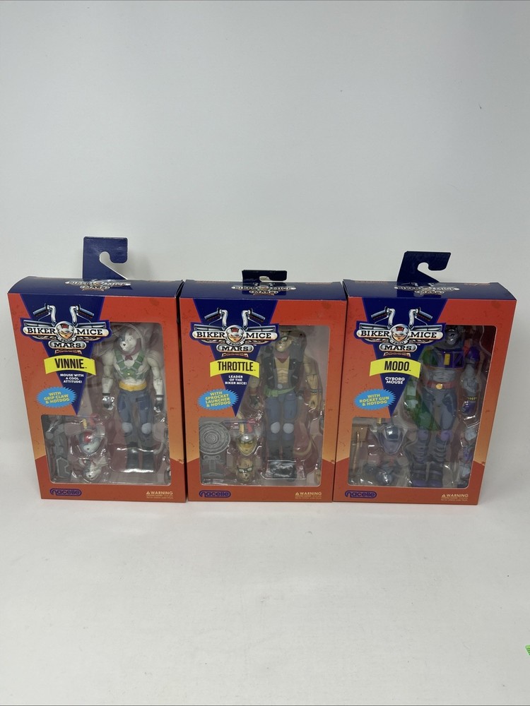 Nacelle Biker Mice From Mars Modo Throttle Vinnie Lot of 3 Full Set Figures
