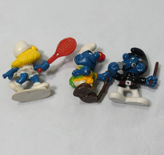 Smurfs Mushroom Green Roof House & 5 Figures Missing Door & Butterfly 1978-1981