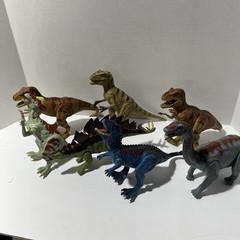 Lot Of 7 Dinosaurs = 6 Kid Galaxy Dinosaurs Poseable Action Figures 1 Unbranded