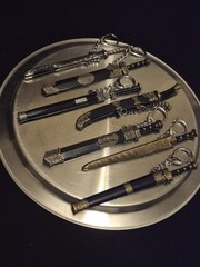 Set Of 7 Ancient Swords And Scabbards Model Keychain Accessory Set Brand New