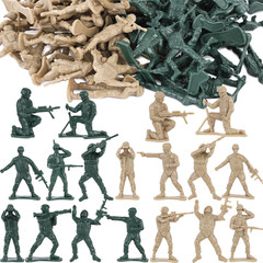 Army Men Figures 100PCS Toy Soldiers for Boys Green Tan Plastic Action Figures