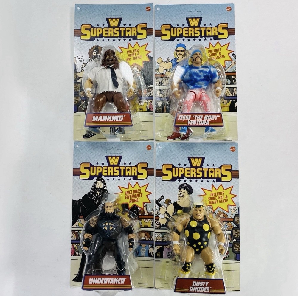 WWE Superstars Series 18 Full Set Undertaker Mankind Ventura Rhodes Unpunched