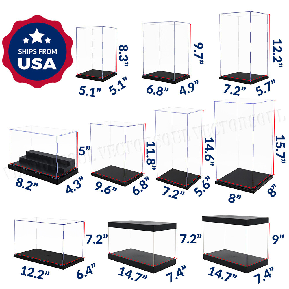 Acrylic Display Case Dustproof Box 1/6 Action Figures Large Collectibles US 16”