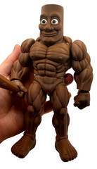 Tung Tung Muscle Sahur | Italian Brainrot 3D Printed Figurine | Meme Collectible