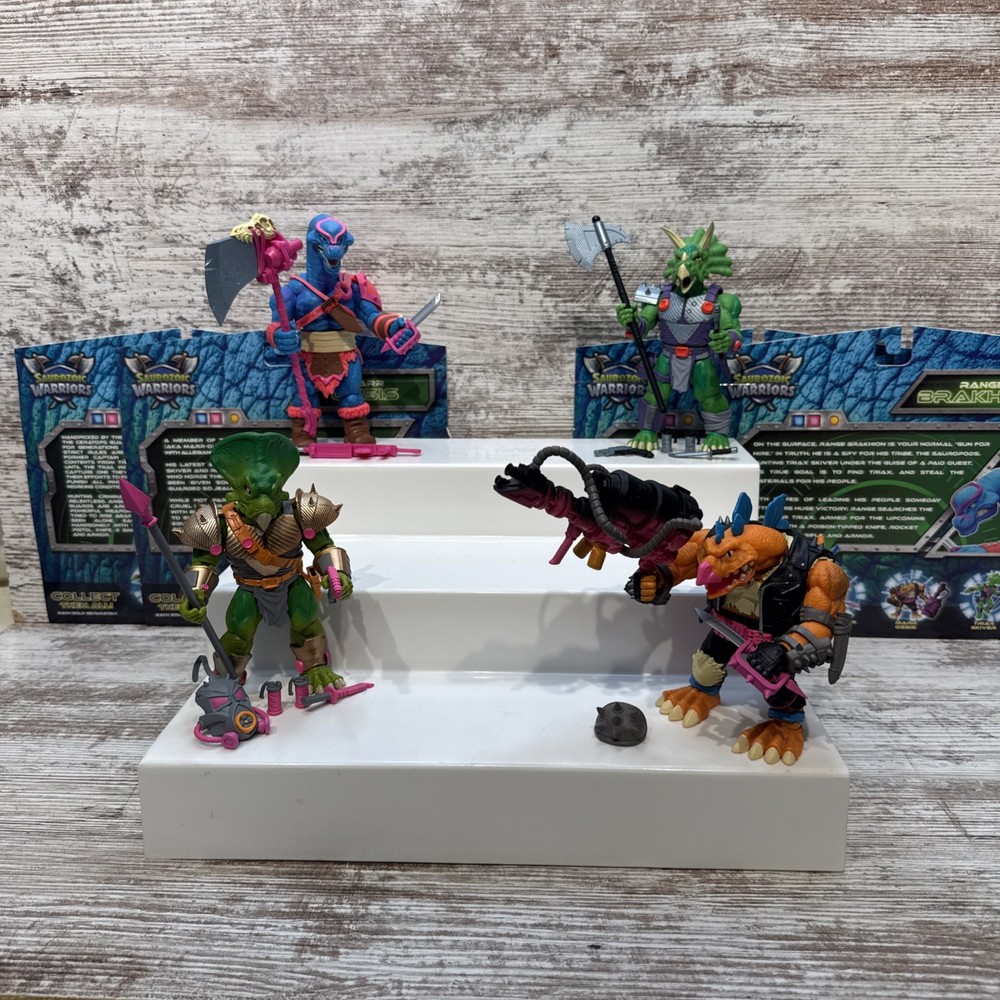 Boss Fight Studio Saurozoic Warriors 4 figures Collection NEW 100% Complete