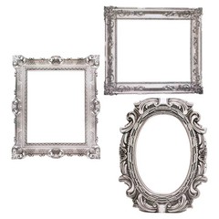 Fun Express 16″ – 21″ Silver Antique Picture Frame Cardstock Cutouts – 3 Pc.