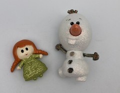 Disney Animators Mini Frozen Glitter ANNA DOLL & OLAF SNOWMAN Figures
