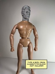 Generic Man 2 Custom Action Figure Head 1:9 or 1:6 Mego
