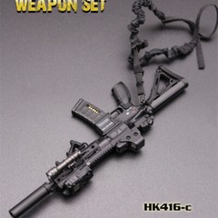 1:6 Scale HK416 M4 Assault Rifle Weapon Gun 12” Action Figure Soldier Plastic