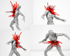 Modular Blood Effect Set for ~1/12 or six inch action figures – 14 piece set