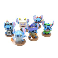 6pcs Lilo & Stitch Figures Stitch Halloween Party Cosplay Cake Decor Figurines
