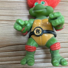 1993 TMNT Troll Raph w/ 6 Accessories/ Weapons Blue Sai, Club and Axe And More