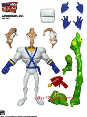 Earthworm Jim 1/12 Action Figure Collection Game Peripherals Worm Body Jim Heads