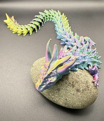 3D Printed Long Articulated Dragon Triple Silk Large 20 Inches 3 Color Shifting