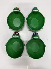 Set of 4 TMNT CEREAL BOWLS Teenage Mutant Ninja Turtles VINTAGE 1990 (READ DESC)