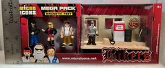 hey homies, 4 Biker Micro Icon Figures + Gas Station diorama, Bikers 1 3/4″ Tall