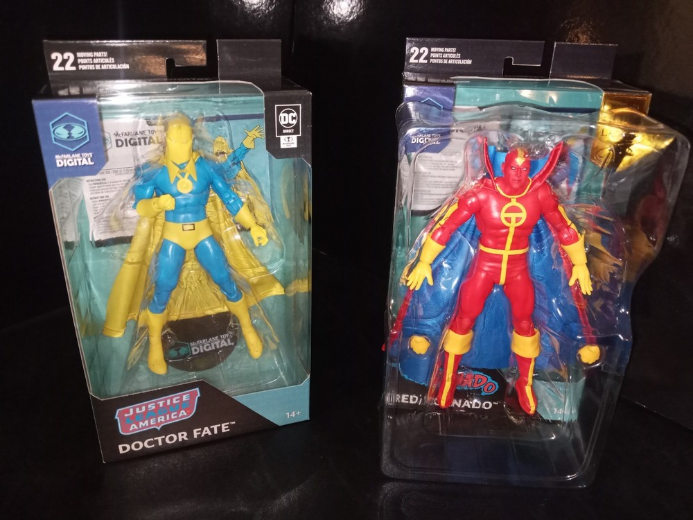 DC MULTIVERSE MCFARLANE SILVER AGE DOCTOR FATE BRONZE AGE RED TORNADO SET LOT