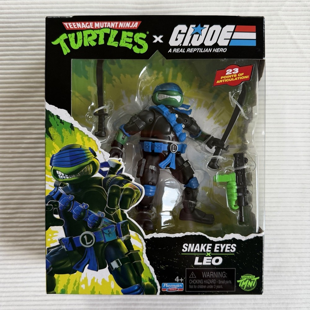 Playmates Teenage Mutant Ninja Turtles x G.I. Joe Snake Eyes x Leo Action Figure