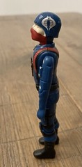 Black Major GI Joe Factory Custom Cobra Trooper With Silver Helmet Sigil