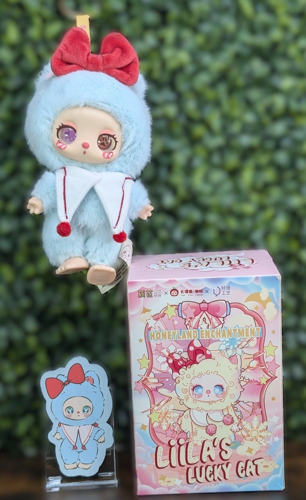 Liila Lucky Cat Blueberry Sweetheart Plush Blind Box Doll Heterochromia Rare Eye