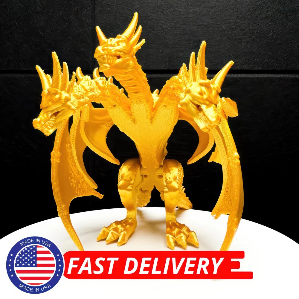 King Ghidorah 3 Headed Dragon Fully Articulated Godzilla Figure | 13 Inch