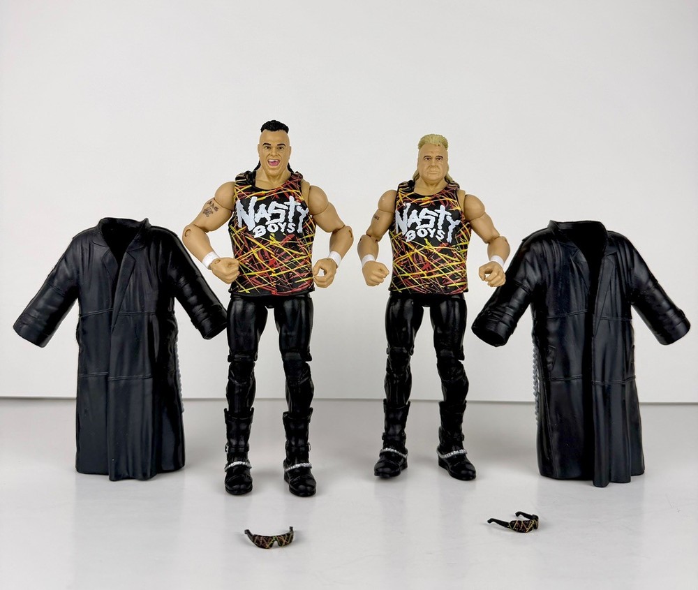 WWE Elite 42 Nasty Boys Brian Knobbs & Jerry Sags Tag Team Lot Set of 2 Complete