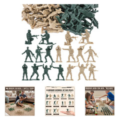 Army Men Figures 100PCS Toy Soldiers for Boys Green Tan Plastic Action Figures