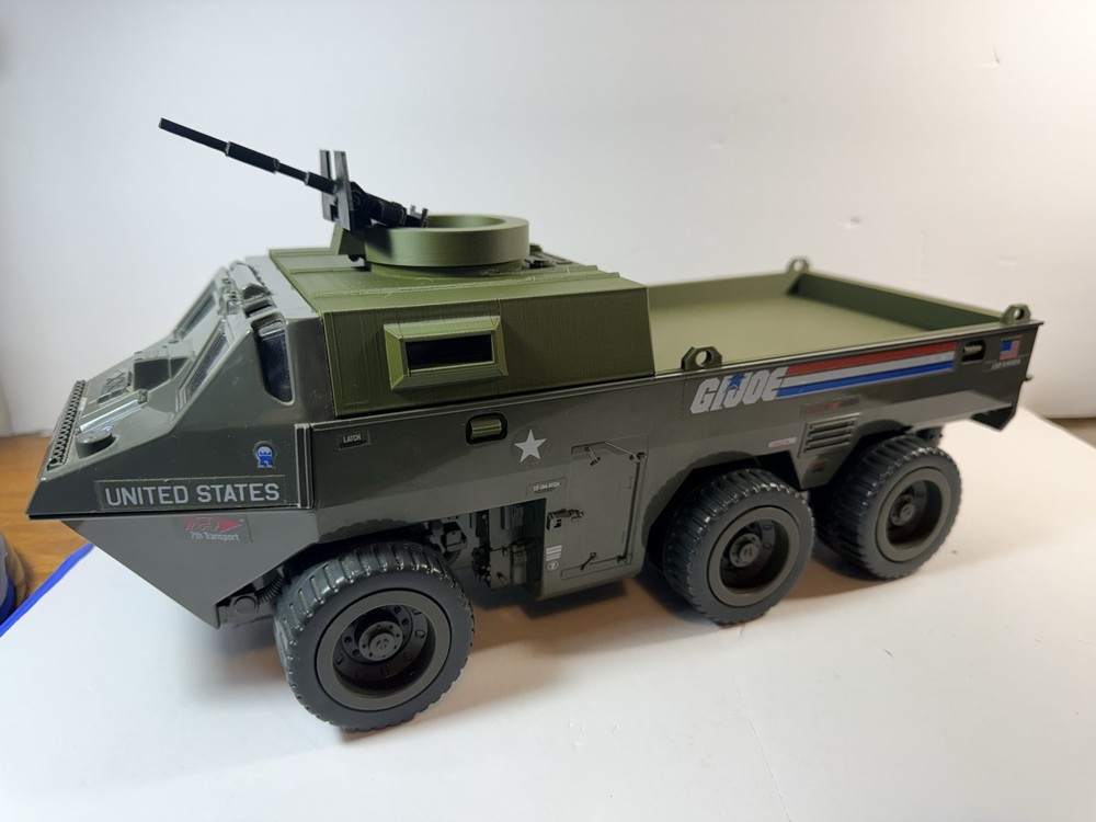 GI JOE APC top Replacement Cab W/ Flatbed & Manned Turret 3D Printed