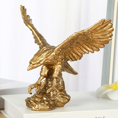 Golden Eagle Statue, Flying Wild Bird Eagle Decorative Bronze Patina Resin Figur