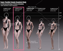 US TBLeague S24A 1/6 Female Seamless Body Medium Breast Pale Figure model Toy