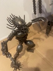 Metal Art Alien VS Predator Inspired Recycled Metal Sculpture Super Rare ! Used