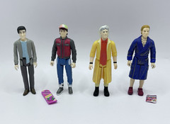 Super7 Back To The Future 2 Marty McFly Doc Biff Reaction Figures Lot Of 4