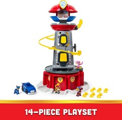 , Mighty Lookout Tower with 4 Exclusive Bonus Action Figures, Toy Car, Lights an