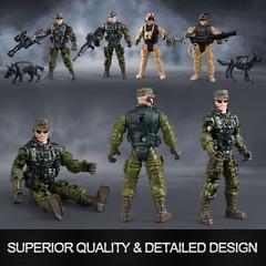 US Army Men Action Figures Play Set,Toy Soldiers with Military Weapons Access…