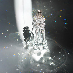 H&D 10pcs 5.3″ Crystal Raindrop with Octagon Beads Chandelier Prisms Pendants La