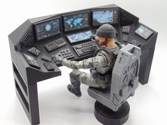 Custom 1:12 Scale Computer Operator Control Station Diorama Prop Set 6″ GI JOE