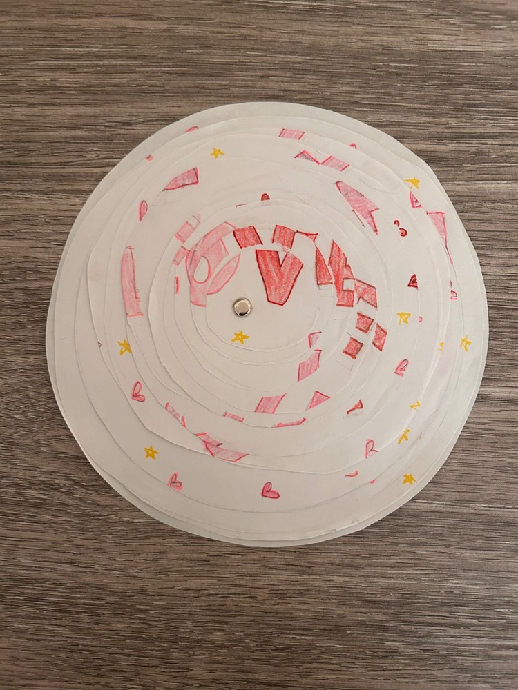 I Love You Paper Puzzle Solvable Item, Handmade; White, Pink, and Red
