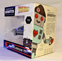 Back To The Future made By Robots BlackLight Marty McFly Dr Brown Delorean Set
