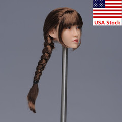 1/6 Female Suntan Head Sculpt Brown Braid Girl Carved For 12″TBL Action Figure