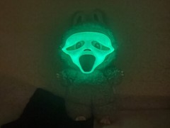 3D Printed Ghostface Mask for Labubu – Glows in the dark!