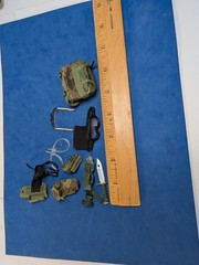 Toy Survival Knife / Dagger Back pack cuffs pouches holster Fits a 12″ G.i. Joe