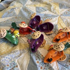 Vintage McDonald’s Jim Henson Fraggle Rock Vegetable Cars Lot Of 7 Toys 80’s