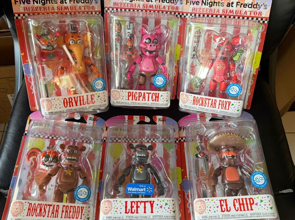 LOT of 6 FIVE NIGHTS AT FREDDY’S Pizzeria Simulator Action Figures Set 2019