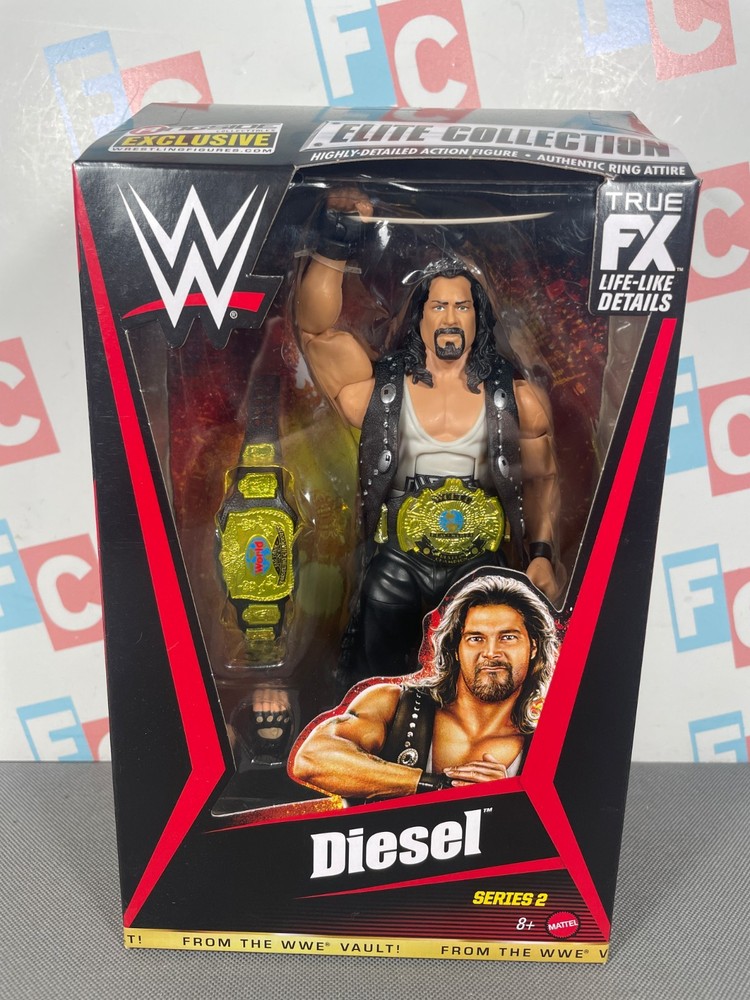 WWE Wrestling Mattel Elite From the Vault Series 2 Diesel Kevin Nash Title Belts