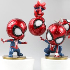 5pcs/set Anime Spider-Man Q Version Combat Form Action Figure PVC Model Toys Dol