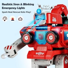 Transformers Toys for3 4 5 6 7 8 Year Old Boys, 5-in-1 Fire Truck Car Toys Take
