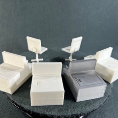 Sci Fi Control Room Computer Desk Chair Action Figure Accessory Lot