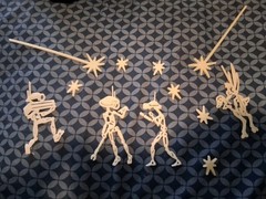Vintage 1987 1990s Glow in the Dark Robot Decor Wall Figures Lot Rare Aliens BA