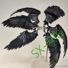 1/12 Black Soldier Wings Fit 6″ Action Figure, No Bracket Self Assembly Required