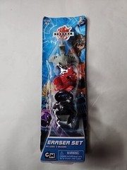 Rare Spinmaster Bakugan Eraser Set 3 Pieces Look! Damage Packaging